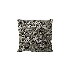 DRW Coussin carré en Jacquard à 2 Faces avec Fermeture éclair Motif zèbre en Noir et Blanc 45 x 45 cm