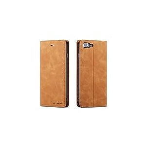 QLTYPRI Coque pour iPhone 7 Plus/8 Plus, Housse en Cuir Premium PU Portefeuille Etui, [Fentes pour Cartes] [Fermoir Magn&eacute;tique] [Stand Fonction] Flip Coque pour iPhone 7 Plus/8 Plus - Marron