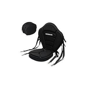 WOOWAVE Si&egrave;ge de Kayak rembourr&eacute; &eacute;pais r&eacute;glable pour Bateau de p&ecirc;che avec Dossier Haut Confortable et Sac de Rangement Amovible pour si&egrave;ge Universel