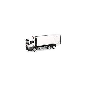 herpa Camion Benne à ordures Man TGS NN Faun VARIOPRESS, Blanc, Miniature à l’échelle 1:87, pièce de Collection, fabriqué en Allemagne, Plastique