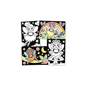 Baker Ross Coloriage en Velours motif Fées - Lot de 10, Activites Manuelles pour les Enfants (FC693)