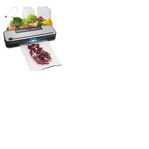VEVOR Machine Sous Vide Alimentaire, 100 W, Machine à Emballer Mise Sous Vide Aliments 60 kPa, Appareil de Scellage à Air Automatique Multifonctionnelle Compacte 5 en 1 avec Coupeur Intégré, 10 Sacs