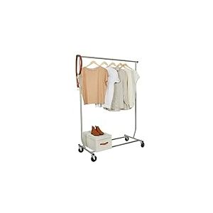 LOVE IT STORE IT - LOFT - Portemanteau Sur Roulettes - Charge max. 80 kg - 4 Roulettes Stables - Portant Vetement Solide Avec 1 Tringle À Vêtements - 129x54,5x166 cm - Gris Clair