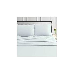 Tribeca Living Parure de lit 4 pièces en Coton égyptien de 1000 Fils au Pouce carré pour très Grand lit, Tissage satiné Ultra Doux, Poche très Profonde de 55,9 cm, Blanc