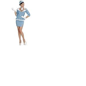W WIDMANN MILANO Party Fashion - Déguisement hôtesse rétro, hôtesse de l'air, stewardess, costumes de carnaval pour femmes