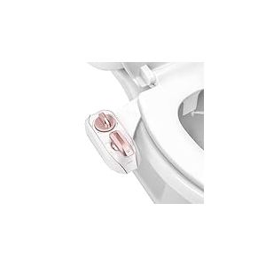 LUXE Bidet NEO 320 Plus &ndash; Bidet &agrave; fixer sur abattant WC, charni&egrave;res innovantes, installation coulissante, auto-nettoyage 360&deg;, eau chaude, double buse, lavage arri&egrave;re et f&eacute;minin, couleur or rose