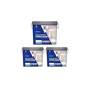 V33 SOUS-COUCHE PLAQUE DE PLATRE, Pr&eacute;paration avant peinture et papier peint, Blanc mat, 5L (Lot de 3)