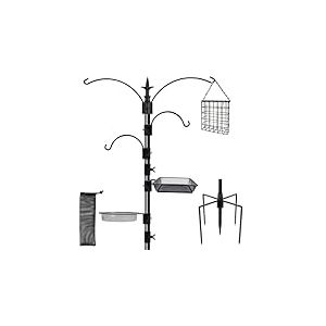yosager Kit d'alimentation pour Oiseaux de qualit&eacute; sup&eacute;rieure, 228,6 x 58,4 cm, kit de Suspension Multi-mangeoires avec suif en m&eacute;tal et Bain d'oiseaux pour Observer Les Oiseaux, Attirer Les Oiseaux