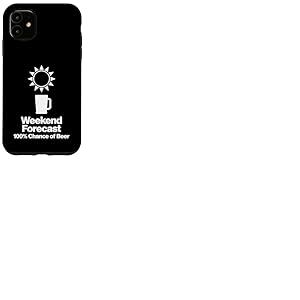 Weekend Humour Sunny Forecast Minimal Ic&ocirc;ne Design Coque pour iPhone 11