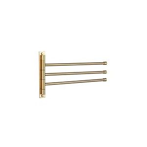 GERZWY SUS 304 Porte-Serviettes de Salle de Bain en Acier Inoxydable 3 Barres avec Bras Pliable pivotant Support de Serviette de Bain pivotant Barre Porte-Serviette Murale Finition dorée