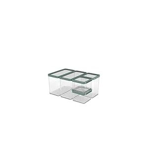Rotho Loft Lot de 5 bo&icirc;tes de rangement en plastique (PP) sans BPA Transparent 32,3 x 22,3 x 16,6 cm