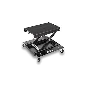 Pyle Cric Moto &agrave; Ciseaux 500 kg avec Dolly &ndash; L&egrave;ve Moto Pliable en Acier Renforc&eacute;, Plateau Antid&eacute;rapant, 4 roulettes, Finition Noire &ndash; pour Garage et Atelier