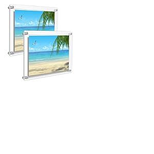 TUKA-i-AKUT Cadre Mural en Acrylique Transparent, Cadre d'affichage pour Photos, Documents, Certificats, A5, 2 Unit&eacute;s