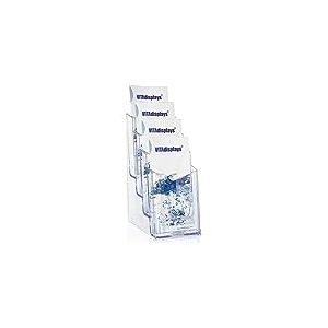 VITAdisplays NE-140 Présentoir de table pour prospectus de format 1/3 A4 (10,9 × 21 cm) 4 étages Transparent