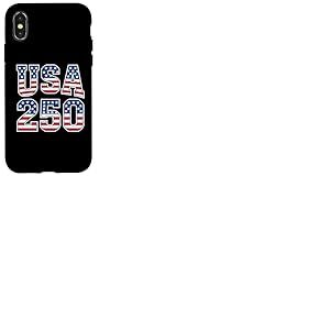 Drapeau am&eacute;ricain am&eacute;ricain am&eacute;ricain 250 Ans 4 Juillet Coque pour iPhone X/XS