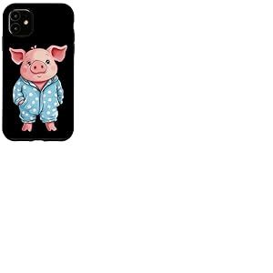 Cochon en pyjama pour un look amusant de soirée pyjama Coque pour iPhone 11