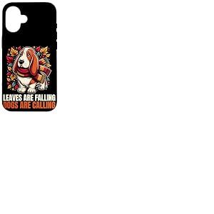 Les Feuilles d'automne et d'automne de Basset Hound Tombent, Les Chiens appellent Coque pour iPhone 16