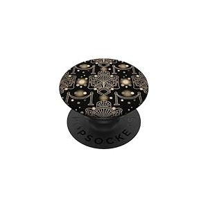 &OElig;uvre d'art inspir&eacute;e de la Vie Nocturne Art d&eacute;co avec des Motifs g&eacute;om&eacute;triques &eacute;l&eacute;gants PopSockets PopGrip Adh&eacute;sif