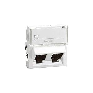 Legrand Mosaic - Prise rj45 Catégorie 6 ftp 2 module blanc 2x45