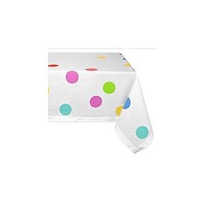 DII Nappe 100% Coton, Lavable en Machine, Nappe pour dîner, été et Pique-Nique, 60 x 84, confettis d'anniversaire pour 6 à 8 Personnes.