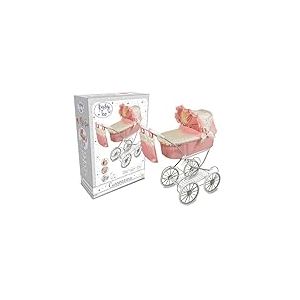 Teorema Giocattoli Landau pour poup&eacute;es l&eacute;g&egrave;re et Pliable, Poussette pour poup&eacute;es avec Manteau r&eacute;glable, Panier de Rangement, Structure en m&eacute;tal, Poussette Jouet Fille maniable, Rose