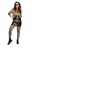 WILBERS & WILBERS - 4922 - Veste de f&ecirc;te des ann&eacute;es 80/90 pour femmes, imprim&eacute; l&eacute;opard, veste d'entra&icirc;nement pour le carnaval