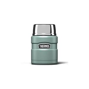 Thermos Stainless King Flasque Alimentaire de 470 ML &ndash; &Eacute;l&eacute;gante Gourde Multifonction pour la pr&eacute;paration Quotidienne des Aliments &ndash; Acier Inoxydable Durable avec Finition Classique Bleu Canard &ndash;