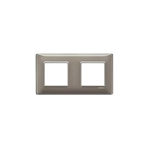 Vimar 14643.40 Plana Plaque 4 modules (2+2 entraxe 71 mm), technopolymère, Reflex cendre