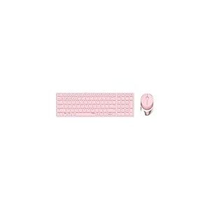 Rapoo 9750M Clavier Souris Incluse RF sans Fil + Bluetooth QWERTZ Allemand Rose