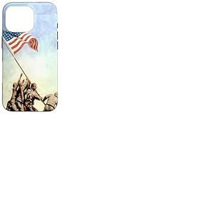 Iwo Jima Drapeau am&eacute;ricain am&eacute;ricain Levant Le Drapeau am&eacute;ricain de la Seconde Guerre Mondiale Coque pour iPhone 16 Pro