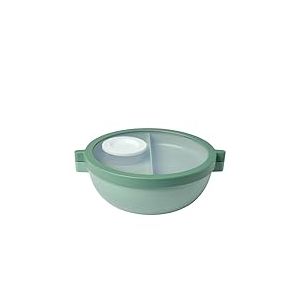 Mepal, Boîte à bento Basique Vita, Boîte à repas avec compartiments, Plateau à vinaigrette et plateau, Bento lunch box, Boîte à salade, 1500 ml, Nordic sage