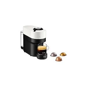 Krups Nespresso VERTUO Pop XN9201 Cafetière à capsules, machine à expresso, 4 tailles tasses, technologie Centrifusion, 35% plastique recyclé, Coconut White, Blanc