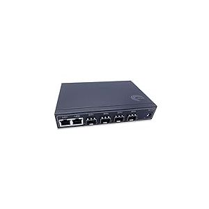 Elfcam® - Commutateur Switch Fibre Optique avec 4 Ports SFP et 2 Ports Gigabit Ethernet 10/100/1000Mbps, Plug & Play Non Géré (4 Ports SFP)