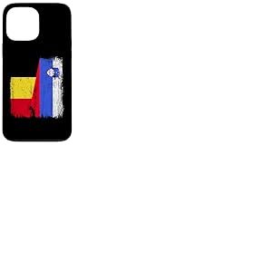 Maillot de fierté belge slovène demi-drapeau belge slovène Coque pour iPhone 13 Pro Max