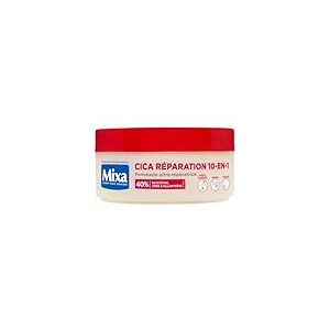 Mixa Expert Peau Sensible - Pommade Ultra-R&eacute;paratrice Cica R&eacute;paration 10-en-1 - Peaux Extra S&egrave;ches et Rugosit&eacute;s - Pieds, Genoux, Mains, Coudes - 100H d'Hydratation - Hypoallerg&eacute;nique - 150 ml