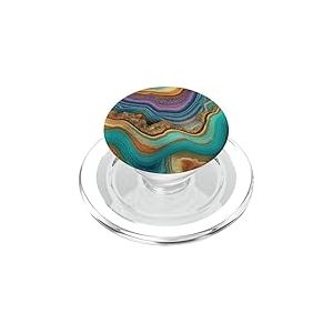 Géode Turquoise Agate Sable Drift PopSockets PopGrip pour MagSafe