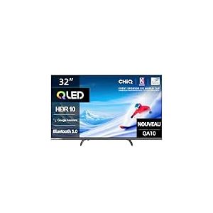 CHIQ Smart TV T&eacute;l&eacute;viseur QLED 32QA10 32 Pouces | Full HD HDR10 | Dolby Audio et DBX-TV | Design m&eacute;tallique sans Cadre | Chromecast int&eacute;gr Nouveau mod&egrave;le 2025
