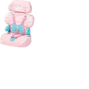 Casdon Baby Huggles Jouet - Siège rehausseur Rose - Siège Auto pour poupées avec Appui-tête et Boucles réglables - Convient aux poupées jusqu'à 35 cm & aux Jouets pour Les Petits - 3 Ans +