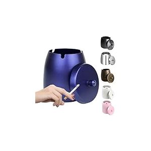 WUSIFIE Grand cendrier d'ext&eacute;rieur avec couvercle, cendrier pour terrasse ext&eacute;rieure, en acier inoxydable, coupe-vent, sans fum&eacute;e, pour balcon, fumeur, cigare, d&eacute;coration de bureau &agrave; domicile