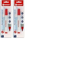 Centauro - Marqueur permanent rouge, 3 mm, pointe conique, s&eacute;chage rapide, encre &agrave; base d'huile, convient &agrave; tous les types de surfaces, m&eacute;tal, verre, &eacute;tain, plastique, film photo, bois, papier et