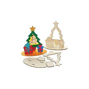 Baker Ross FC115 Cadres Photo en Bois de Noël - Lot de 4, Cadre Photo pour Enfants, Decoration Bois à Décorer, Bois a Peindre Enfant, Noel Enfant, Activites Manuelles pour Enfants