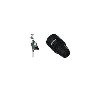 Claber 8428 Aquauno Video-2 Programmateur d'irrigation, Noir/Orange/Gris & 91009 Micro - Raccord Rapide 12,7 cm (1/2")