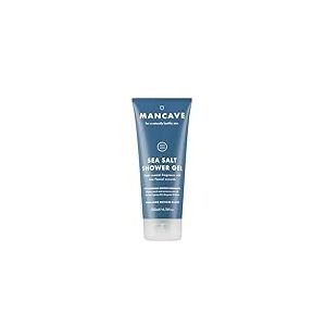 ManCave Gel Douche au Sel de Mer - Gel Douche Hommes 200 ml, Arôme Côtier Rafraîchissant, Naturel, Sans Sulfate ni Parabène, Végétalien
