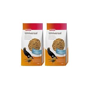 BEAPHAR &ndash; P&acirc;t&eacute;e Universelle pour Oiseaux &ndash; Aliment compl&eacute;mentaire pour Les Oiseaux Insectivores & frugivores &ndash; Tr&egrave;s app&egrave;tent &ndash; Contient des Fruits et des vers de Farine s&eacute;ch&eacute;s &ndash; 1kg (Lot de 2)