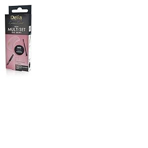 Delia Cosmetics - Multiset de sourcils - Noir - Pince à épiler - Pommade à sourcils - Pochoirs - Forme des sourcils - Garantit un maquillage sans taches tout au long de la journée - Formule longue
