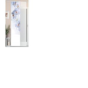 Gardinenbox 80400 Lot de 2 Rideaux coulissants Aspect Soie Sauvage et Panneau Voile Blanc orchidée 245 x 45 cm