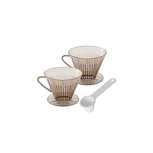 Westmark 245422E6 Lot de 2 porte filtres &agrave; caf&eacute; taille 4 et cuill&egrave;re doseuse en plastique, Transparent/Blanc