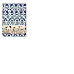 tex family Plaid d&rsquo;Ameublement Couvre-Tout Grand Foulard Multi-Usage en Coton &ndash; Couvre-Lit, Prot&egrave;ge-Canap&eacute; &ndash; Beatrice Bleu &ndash; 2 Places &ndash; Fabriqu&eacute; en Italie