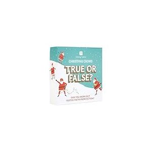 Talking Tables Christmas Festive True or False Quiz Game, Present, Question Cards after Dinner Party, Fun Travel Pocket Games for Kids, Adults, Card Games, Xmas Stocking Filler, Secret Santa, Ages 12+
