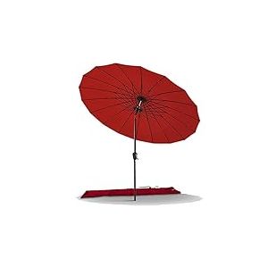 vounot Parasol de Jardin Parasol Shanghai Inclinable 270cm avec 18 Baleines Toile Protection UV pour Balcon Patio Terrasse Exterieur Rouge